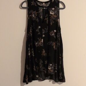 Free People Black Sleeveless Lace Blouse